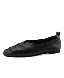 Genuine Leather Black Pointed Toe Flat Shoes For Women PDX210617