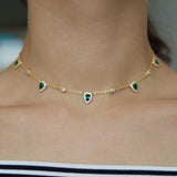 Gold Color Green Stone Bohemia Necklaces Charm Jewelry SS6666 Touchy Style