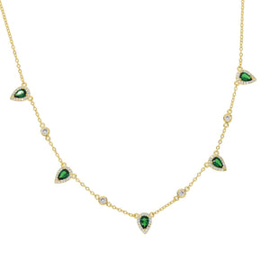 Gold Color Green Stone Bohemia Necklaces Charm Jewelry SS6666 Touchy Style