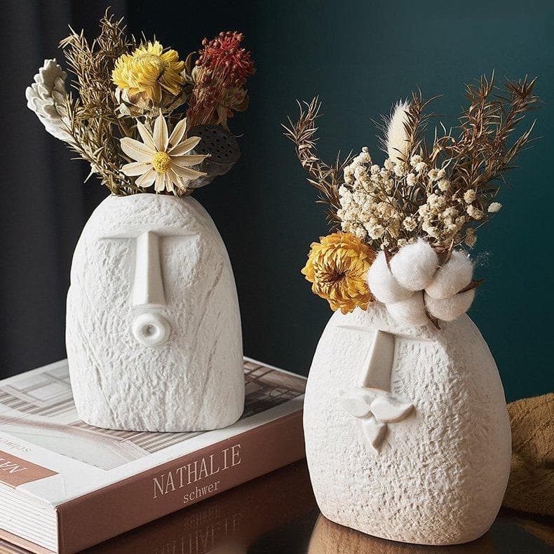 Ceramic Abstract Face Vase dylinoshop