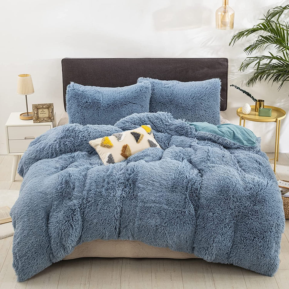 Faux Fur Fluffy Bed Cover dylinoshop