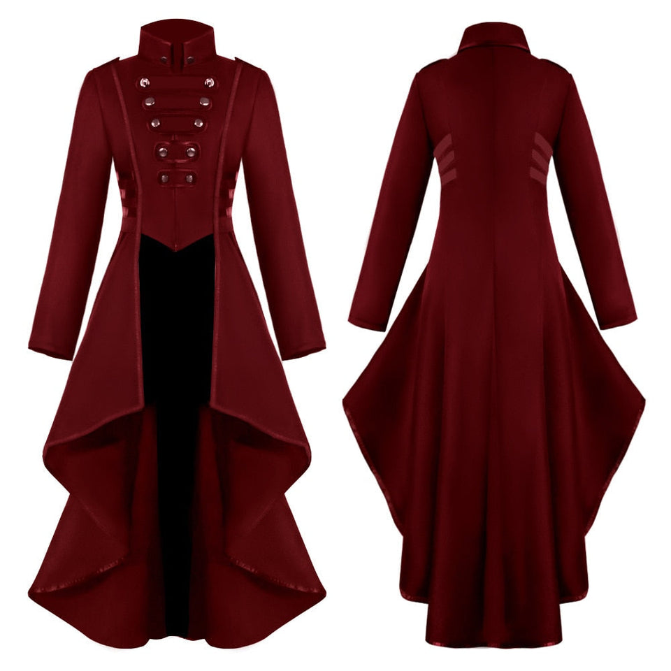 Women Tuxedo Gothic Steampunk Trench Medieval Victorian Costume dylinoshop