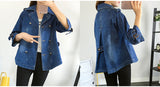 Women Harajuku Denim Windbreaker A-Line Basic Jacket dylinoshop