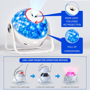 LED Star Projector Night Light 6 in 1 dylinoshop
