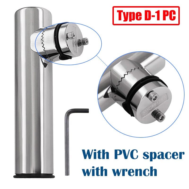 Stainless Steel Fishing Pole Stand Bracket Fishing Marine Accessory Tool fit for Rails 7/8&#39;&#39; to 1&#39;&#39; Boat Fishing Rod Holder dylinoshop