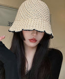 Handmade Black Hollow Out Knit Bucket Hat dylinoshop