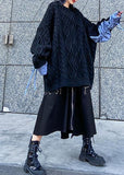 Handmade black cotton quilting clothes asymmetric cotton robes zippered skirts dylinoshop