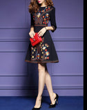 Women Embroidery Vintage Celebrity-inspired Robe Cocktail Dress dylinoshop