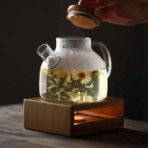 Bamboo Cork Glass Teapot dylinoshop