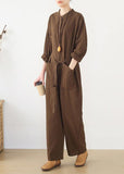Korean brown style loose plus size women's casual all-match overalls dylinoshop