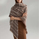 Ladies new khaki geometric big scarf autumn and winter thickening double-sided dual-use SCF200801