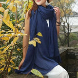 Large size navy scarf women's bib Korean style wild long shawl SCF200801