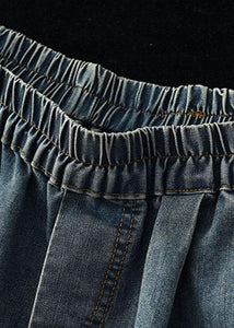 Loose Blue Elastic Waist Wide Leg Summer Denim hot Pants GK-SPTS210721