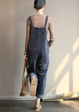 Loose gray corduroy pants overalls college style forest jumpsuit dylinoshop