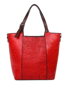 Modern Red Rubbing embossing Paitings Calf Leather Tote Handbag ZPBAG-BGS220209
