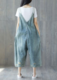 Modern light Blue pockets ripped Jeans loose Jumpsuit Spring dylinoshop
