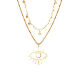 Multilayer Necklaces Charm Jewelry Bohemian Big Eye Fashion SMT259 Touchy Style