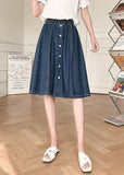 Natural Navy Elastic Waist Button 2022 Cotton Denim Skirts Summer nz-SKTS220524