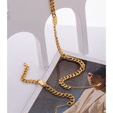 Necklace Bracelet Charm Jewelry Gold Chain Stainless Steel Charm Texture Collar YOS0337 Touchy Style