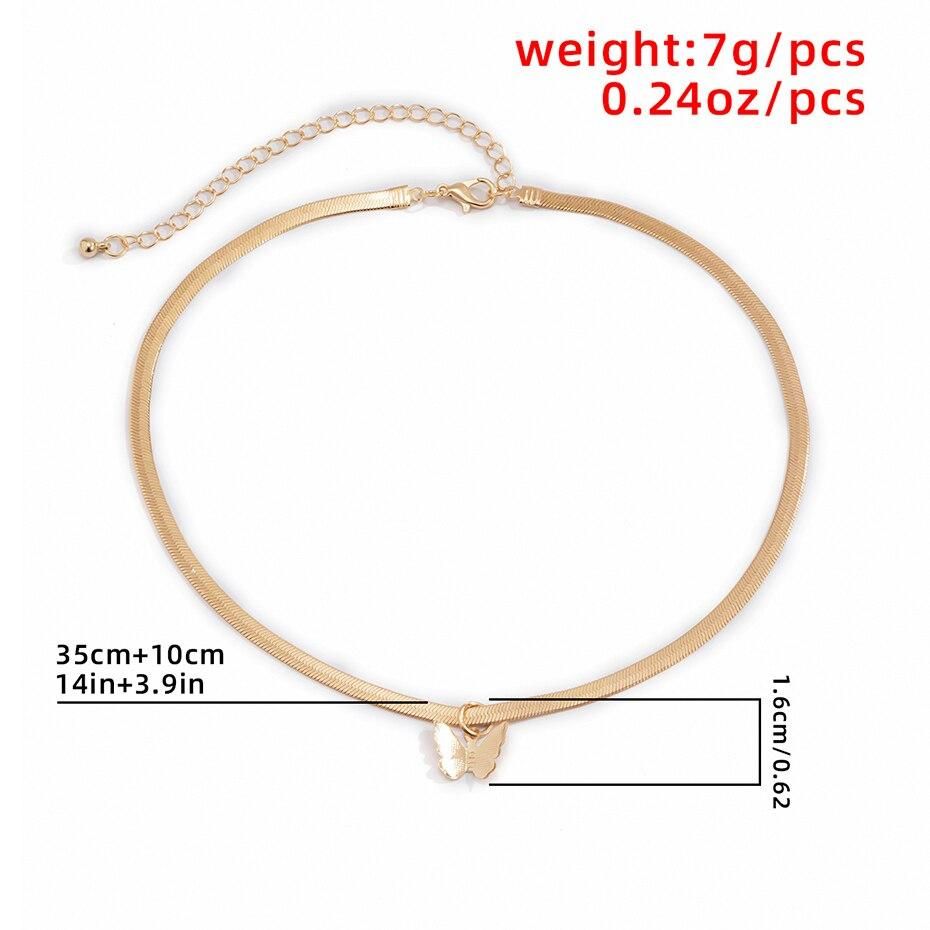 Necklace Charm Jewelry Snake Chain Choker 2021 Butterfly Pendant Clavicle Chain Touchy Style