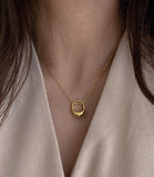 Necklaces Charm Jewelry Cubic Oval Korean Fashion #ET513 Touchy Style