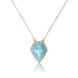 Necklaces Charm Jewelry NKS201 Blue Geometric Crystal Pendant Touchy Style