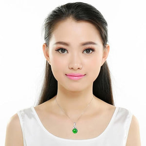 Necklaces Charm Jewelry Natural Green Chalcedony #201803303 Touchy Style
