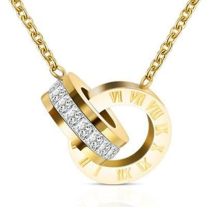 Necklaces Charm Jewelry Roman Numeral Double Pendant Fashion Touchy Style