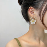 Necklaces Earrings Charm Jewelry Set White Flower Sweet Crystal LJY0941 Touchy Style