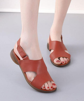 Orange Walking Sandals Genuine Leather Casual  Water Sandals LX210723