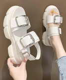 Platform White Hiking Sandals Buckle Strap Platform best sandals for walking LX210723