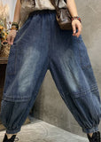 Plus Size Blue Pockets denim lantern Pants Spring NZ-LPTS220105