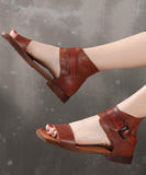 Plus Size Chocolate best sandals for walking Cowhide Leather XZ-LX210624