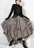 Plus Size Plaid Asymmetrical design Cinched Summer A Line Skirt CDM-SKTS310623
