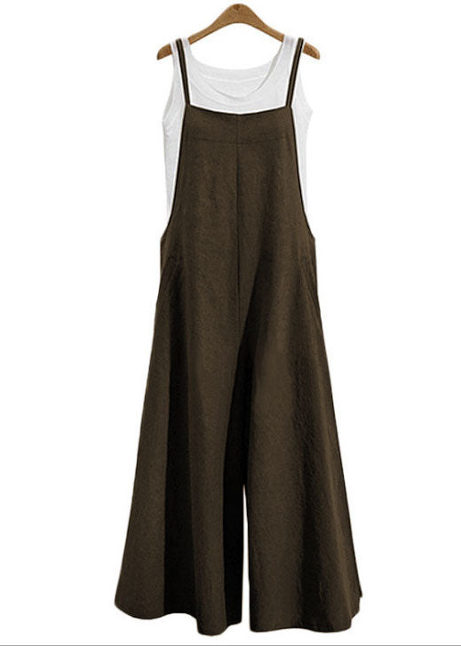 Plus Size Women Overalls Bib Pants Loose Pockets Jumpsuit dylinoshop