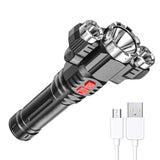 USB Rechargeable Three Head Flashlight dylinoshop