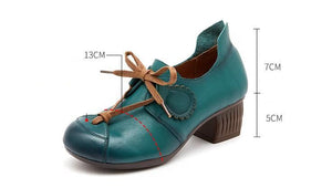 Retro Pumps Leather Comfortable Soft Handmade Women's Casual Shoes GCSZXC17 Touchy Style