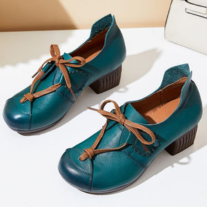 Retro Pumps Leather Comfortable Soft Handmade Women's Casual Shoes GCSZXC17 Touchy Style
