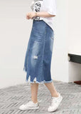 Retro Casual Large Elastic Waist 2021 Spring New Denim Skirt SKTS210305
