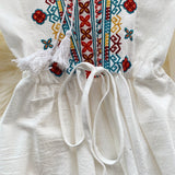 Woman Embroidery Elegant Ethnic Boho Dress dylinoshop