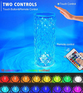 Touching Control Rose Crystal Lamp dylinoshop