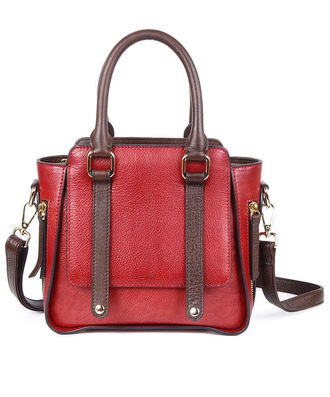 Simple Red Casual Rub color Calf Leather Messenger Bag BGS220210
