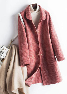 Simple lapel pockets Fashion trench coat rose plaid box jackets TCT200915