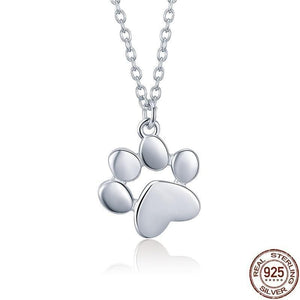 Sterling Silver Copper Jewelry Dog Cat Footprints Paw Necklaces Pendants Charm Jewelry Touchy Style