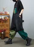 Streetwear Black Asymmetrical Pocket Cotton denim Jumpsuit Spring dylinoshop