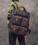 Style Army Green Pockets Cotton Backpack Bag ZP-BGS220816