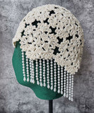 Stylish Beige Tassel Hollow Out Knit Bonnie Hat dylinoshop