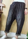 Stylish Casual elastic Waist Pockets Striped Fall Denim Pants GK-LPTS210910