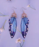Stylish Purple Acrylic Butterfly Wings Zircon Drop Earrings Jew-EAR220805