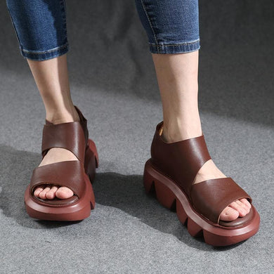 Summer Chocolate Walking Sandals Platform Peep Toe Sandals XZ-LX210624